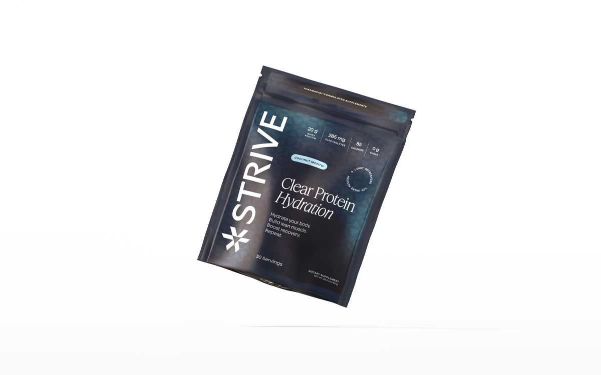 Strive Clear Whey Protein + Electrolytes | Hydrating Protein Water ...
