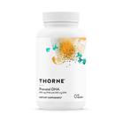 A white bottle of Thorne Supplement Prenatal DHA and EPA essential omega-3 fatty acids for mom and baby